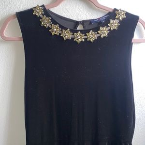 Velvet black mini dress